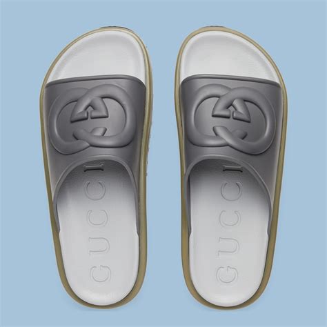 gucci men's rubber slide sandals|Gucci interlocking g slide sandal.